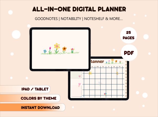 Lovely-Orange-Flowers-Digital-Planner-1