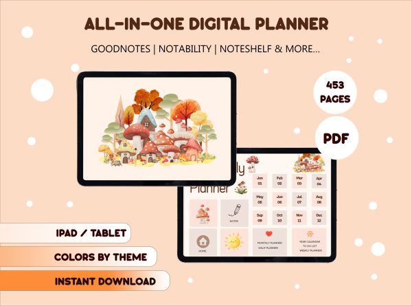 Lovely-mushroom-house-Digital-Planner-1